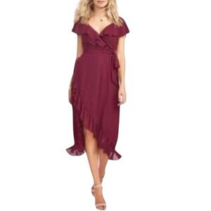 NWT Show Me Your MuMu Jess Ruffle Midi Dress